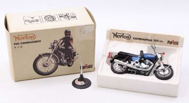 A Polistil No. MS111 1/15 scale boxed diecast model of a Norton 750 Commando housed in the