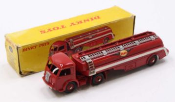French Dinky Toys No.576 Panhard "Esso" Articulated Tanker - red body with white and silver