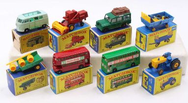 A collection of eight various boxed Matchbox 1/75 series diecast vehicles to include a No. 39 and