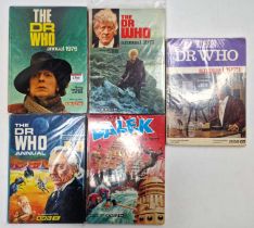 Collection of 5 vintage Doctor Who Annuals, to include 1973, 1975, 1976 and others, all in excellent