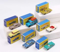One tray containing seven various 1/75 series Matchbox diecast vehicles to include a No. 33 Ford