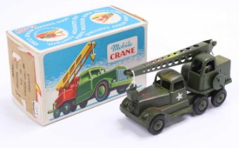 Crescent Military Models No. 1270 Heavy Recovery Crane, military green body, with tinplate jib