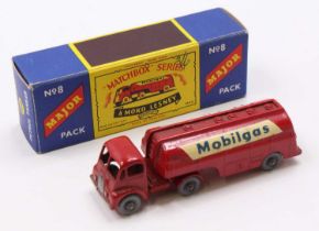 Matchbox Lesney Major Pack No. 8 Mobilgas Petrol Tanker with Thorneycroft Tractor Unit, red body,