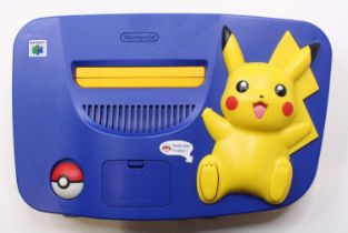 An original boxed Pokemon Pikachu edition Nintendo 64 boxed console, very little use and housed in