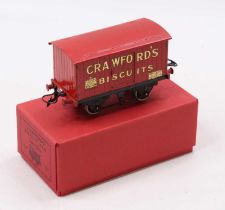 Probably 1934-8 design Hornby ‘Crawford’s’ Biscuit van. Roof repainted to a high standard semi gloss