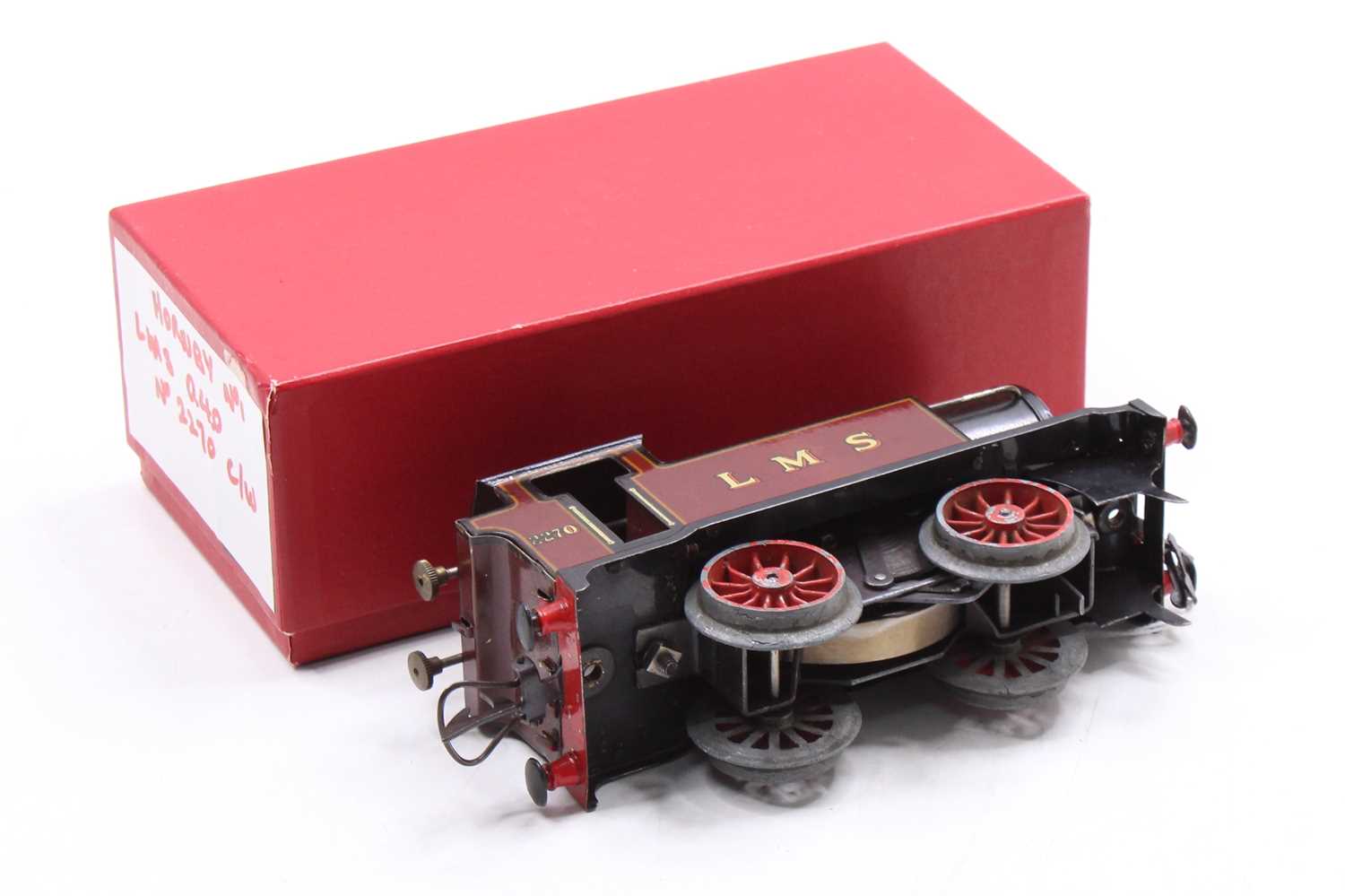 1932-6 Hornby M3 tank tin-printed loco 0-4-0 LMS 2270 red no cylinders, 12 spoke wheels, no coupling - Image 3 of 3