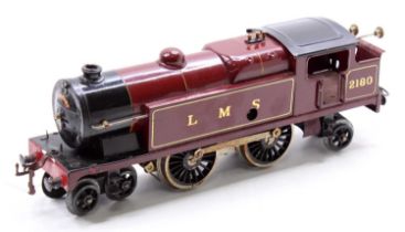 1930-6 Hornby No.2 Special tank loco 4-4-2 clockwork, red, LMS 2180 shadowed serif letters & numbers