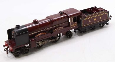 1936-41 Hornby 3C 4-4-2 clockwork loco & tender ‘Royal Scot’ LMS shadowed 6100 on cab-sides, black