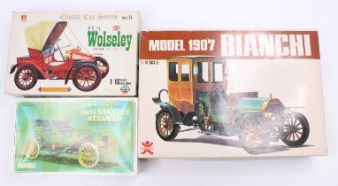 A Bandai Classic Car Series 1/16th scale model of a 1907 Bianchi, together with a Union Models 1/