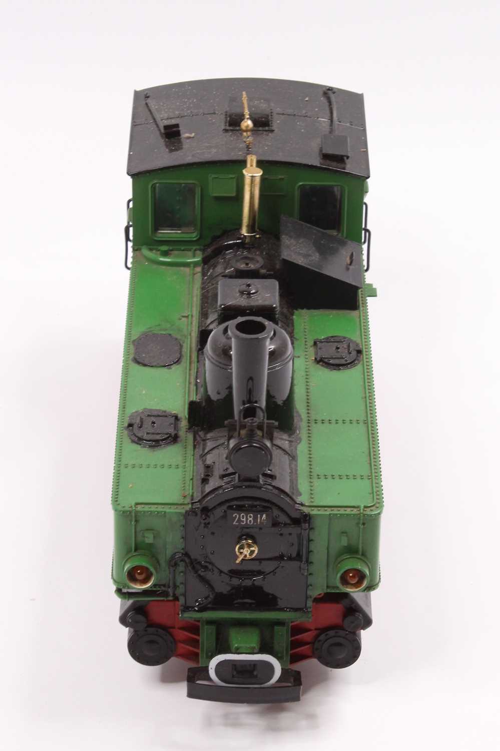 LGB no. 2073 0-6-2 loco running no. 298.14, red chassis green cab, model has been overpainted - Image 9 of 10