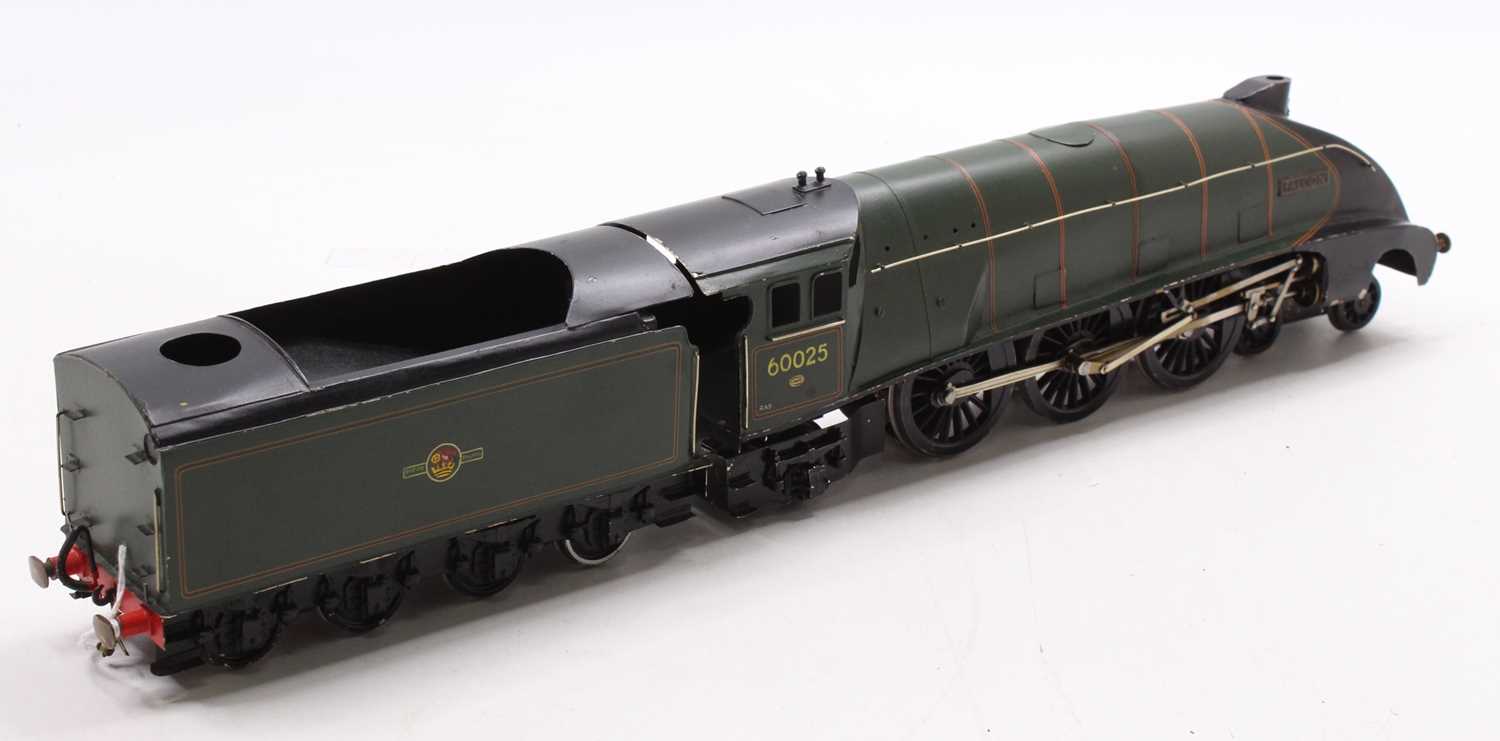 A4 loco & tender ‘Falcon’ 60023 BR matt green lined orange & black, finescale wheels. Kit/home - Image 2 of 3