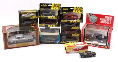 One box containing a quantity of mixed scale modern release diecasts to include Solido, Polistil,