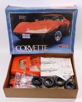 A Monogram No. 2603 1/8th scale Corvette in its original box, kit appears to be complete