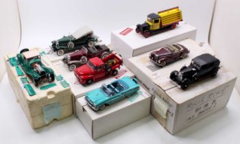 A collection of eight various boxed (but a/f) Franklin Mint diecast vehicles to include a Coca-