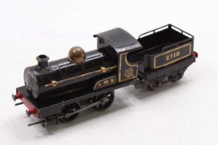 1925 Hornby No.1 loco & tender clockwork, lined crest on cab, gold lined ‘LMS’ on both splashers,