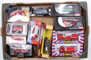 One tray containing a quantity of mainly 1/43 scale fire and emergency services diecast vehicles