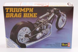 A Revell 1/8th scale No. H-1560 Triumph Drag Bike large bore trap blaster in its original box with