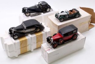 A collection of four boxed Franklin and Danbury Mint 1/24 scale diecasts to include a Franklin