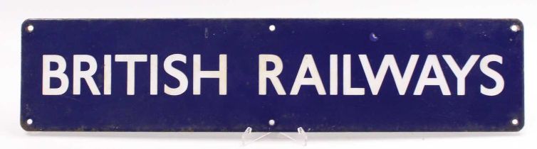 An original British Rail Eastern Region, blue British Rail enamel sign, with 6 fixing holes and