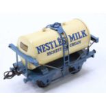 1936-9 Hornby ‘Nestle’s’ milk tank wagon. Appears to be a total repaint to a very high standard.