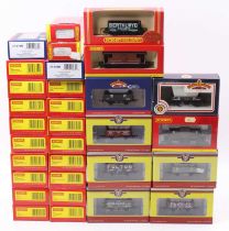 Thirty boxed goods wagons (some duplicates): 21 Hornby; 5 Oxford Rail & 4 Bachmann. All appears to