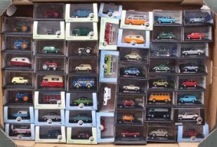 One tray containing 45+ various Oxford, Hornby and similar 1/76 scale diecast miniatures, all housed