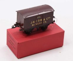1934-40 Hornby ‘Jacob & Co’ Biscuits van, standard base, maroon body & roof, sliding doors.