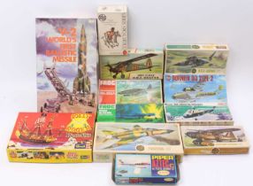 One tray of plastic kits by Revell Airfix and others, specific examples to include a Revell Jolly
