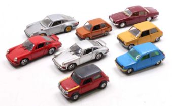 A collection of eight various mainly 1/24 scale diecast vehicles to include a Polistil Jaguar XJ 4.