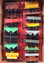 Seventeen Hornby 4-wheel post-war goods wagons, all boxed, in one large tray. Some duplicates.