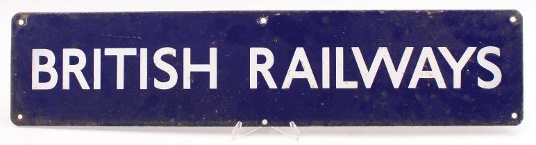 An original BR Eastern Region blue enamel sign. Has damage to one corner and around one of the