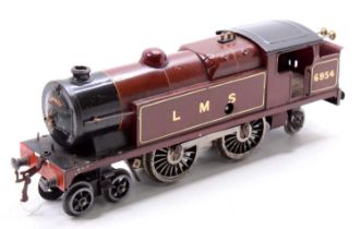 1937-9 Hornby No.2 Special tank loco 4-4-2 clockwork, red, LMS 6954 shadowed sans-serif letters &