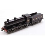 Bassett-Lowke Standard goods clockwork loco & tender 0-6-0 black lined red LNER No.1456. A few small