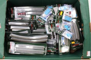 Large quantity of Kato Unitrack N-gauge track, grey base, all new (M) in unopened sealed packets: