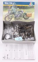 An Italeri No. 7401 1/9th scale WLA 750 Military Motorcycle in its original box