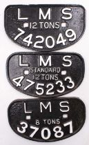 3 x LMS D type wagon plates repaints, comprising of 475233, 742049 and 37087. All in very good