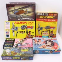 A collection of mixed model kits to include an Atlantis 1/10th scale Allison model 501-D13 Prop-