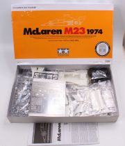 A Tamiya No. 12045 1/12 scale Big Scale Series 45 plastic kit for a McLaren M23 1974 Formula One