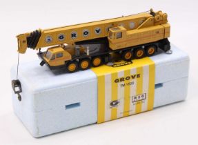 NZG No. 152 1/50 scale model of a TM1500 Grove 6 axle construction crane, finished in yellow and