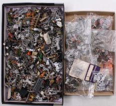 2 trays containing a collection of Hinchcliffe, Games Workshop, Phoenix Model Developments, and