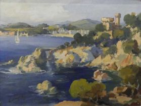 José Camps Gordon (1894-1989) - Spanish Harbour, palette knife oil on canvas, signed lower left,