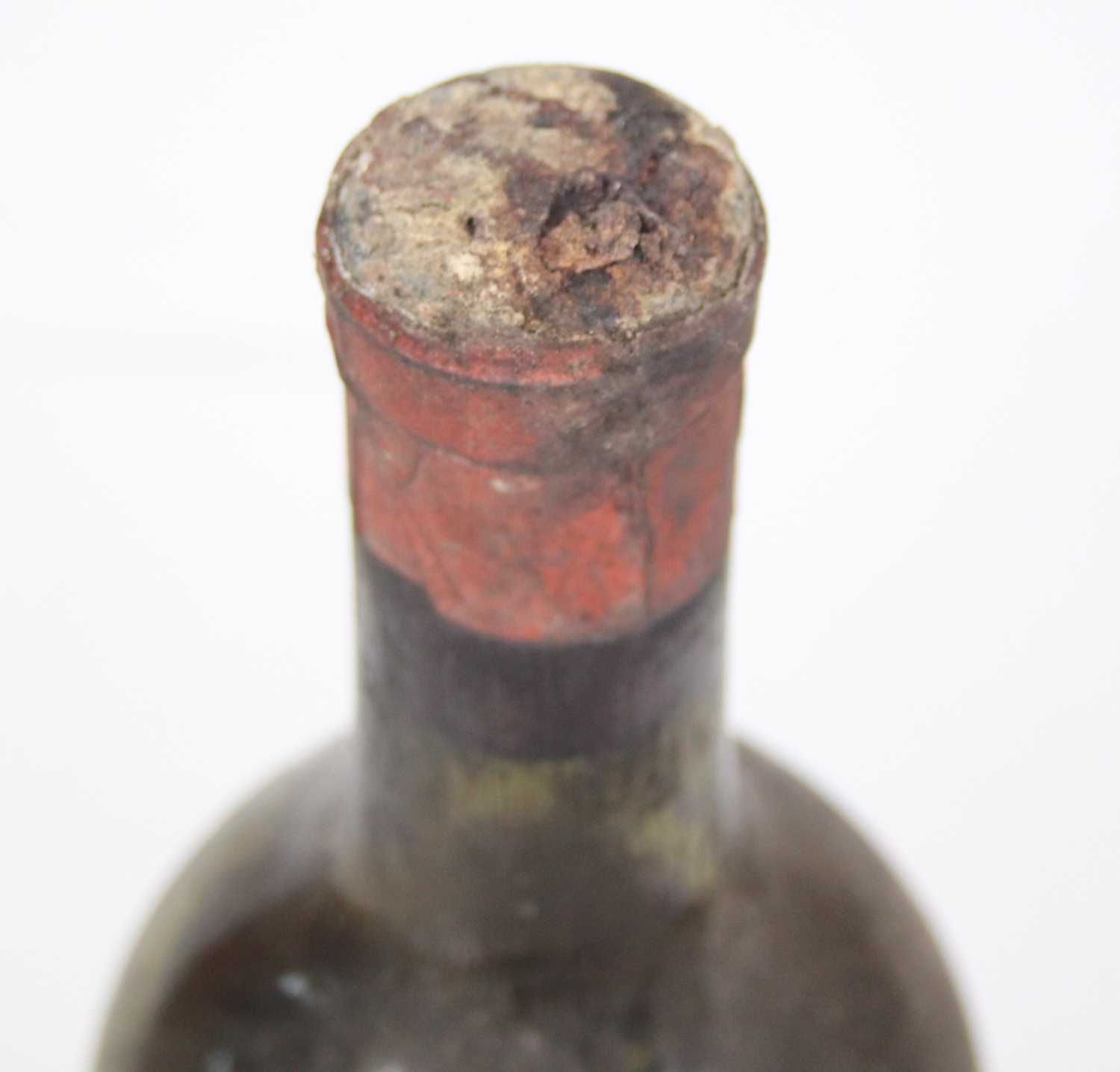 Château Mouton Rothschild Pauillac, vintage unknown, but probably pre-war, label badly damaged and - Image 3 of 3