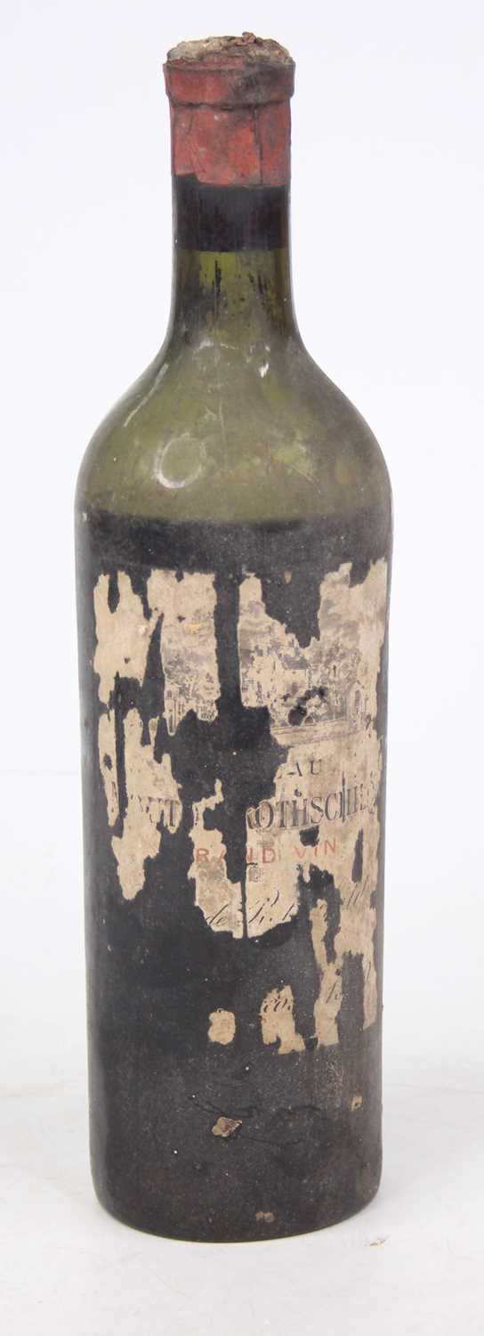Château Mouton Rothschild Pauillac, vintage unknown, but probably pre-war, label badly damaged and