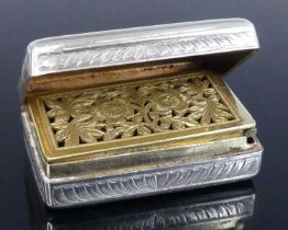 A Regency silver vinaigrette, of typical rectangular form with all-over bright cut engraved