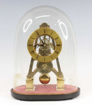 Simmons of London - a late Victorian brass A-frame skeleton clock, having eight-day chain driven