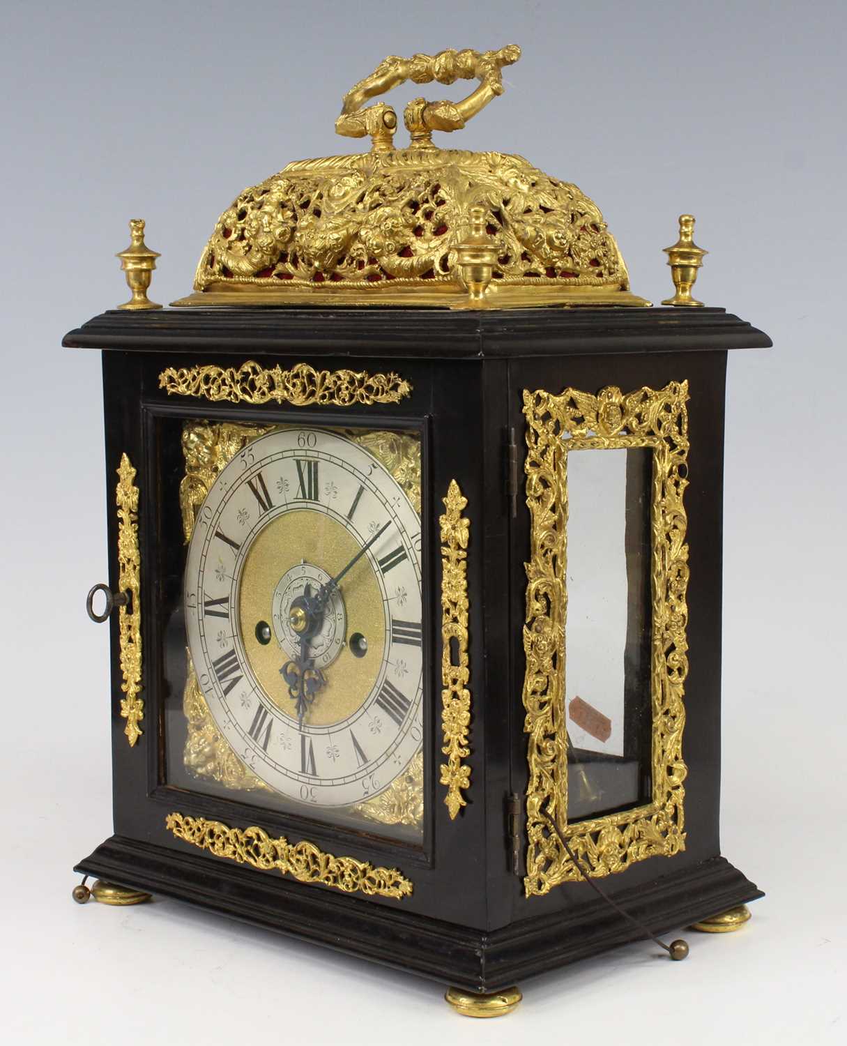 Nathanael Hodges of London - a late 17th century ebony veneered table clock, with pull quarter - Image 4 of 14