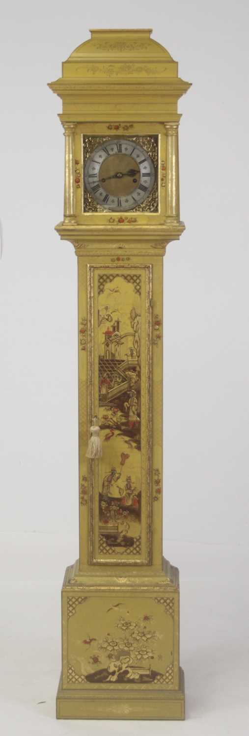 John Sander of Sandhurst - a chinoiserie yellow lacquered longcase clock in the early 18th century