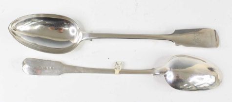 A George III silver basting spoon, in the Fiddle pattern, maker Edward Thompson, Birmingham 1814,