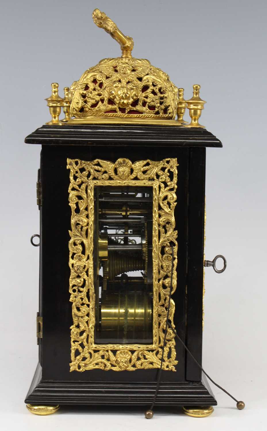 Nathanael Hodges of London - a late 17th century ebony veneered table clock, with pull quarter - Image 12 of 14