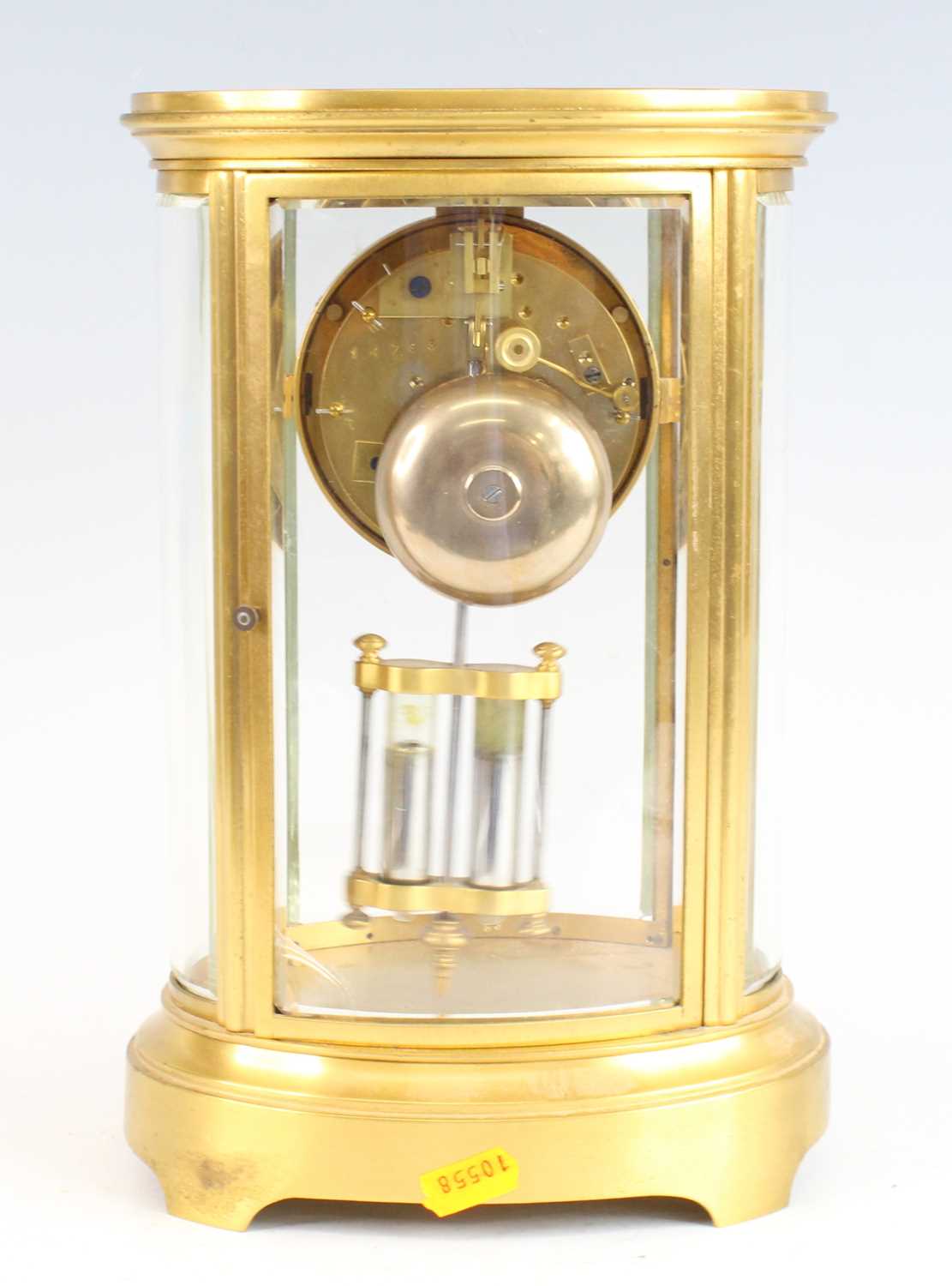 A late 19th century French gilt brass four-glass mantel clock by Gabe Vicarino & Co of Paris, having - Image 4 of 4